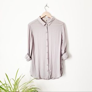 Cloth & Stone Light Gray Button Up Blouse